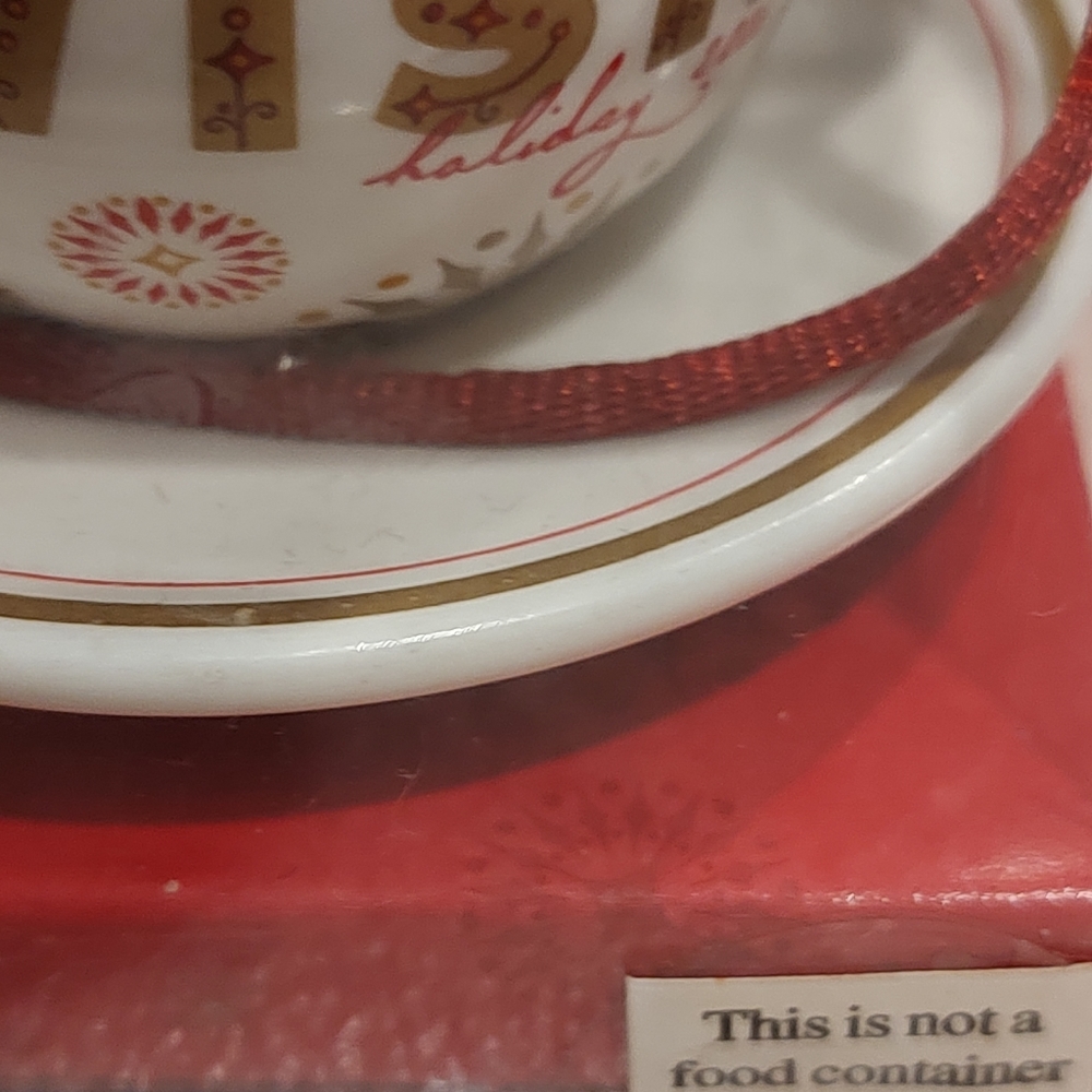 StarbucksWISHCHRISTMAS TreeTEACUP and attached  SAUCER ORNAMENT2006New - Picture 4 of 13